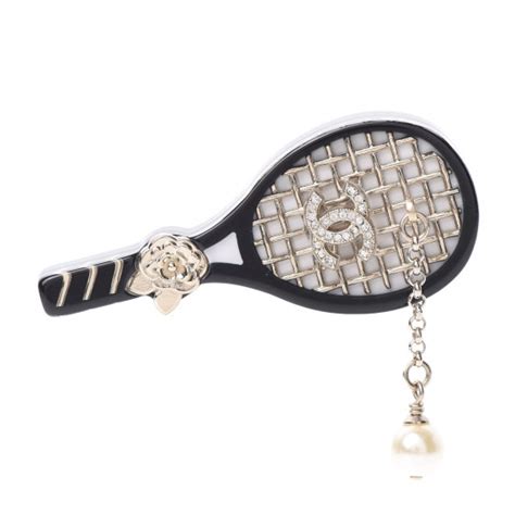 chanel tennis racket brooch